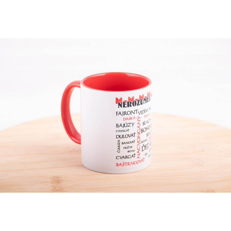 Hrnček "Zvolen" s nárečovými slovami - červený